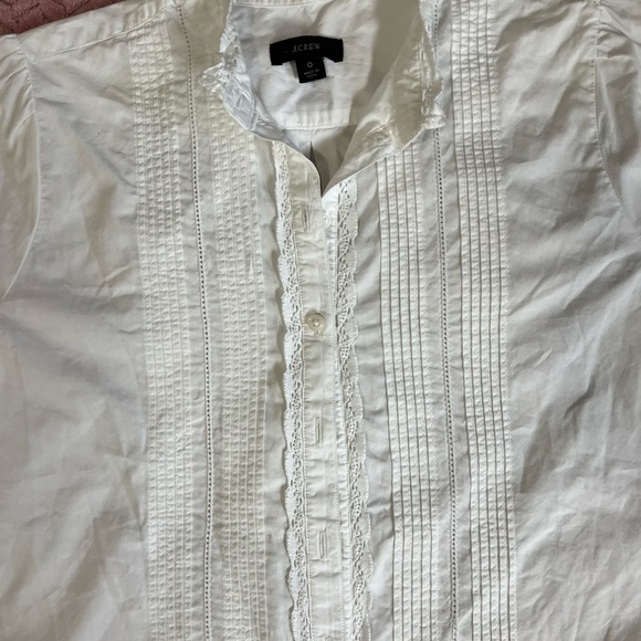 J. Crew White Lace Trim Blouse - Picture 6 of 6